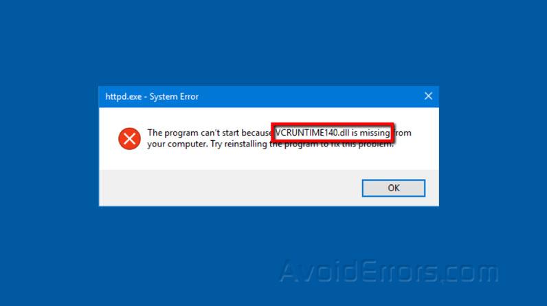 vcruntime140.dll not found
